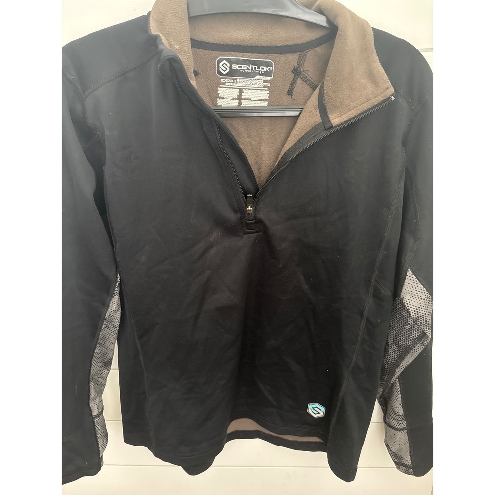 ScentLok Technologies Mens Medium Quarter Zip Fleece Lined Hunting Pullover